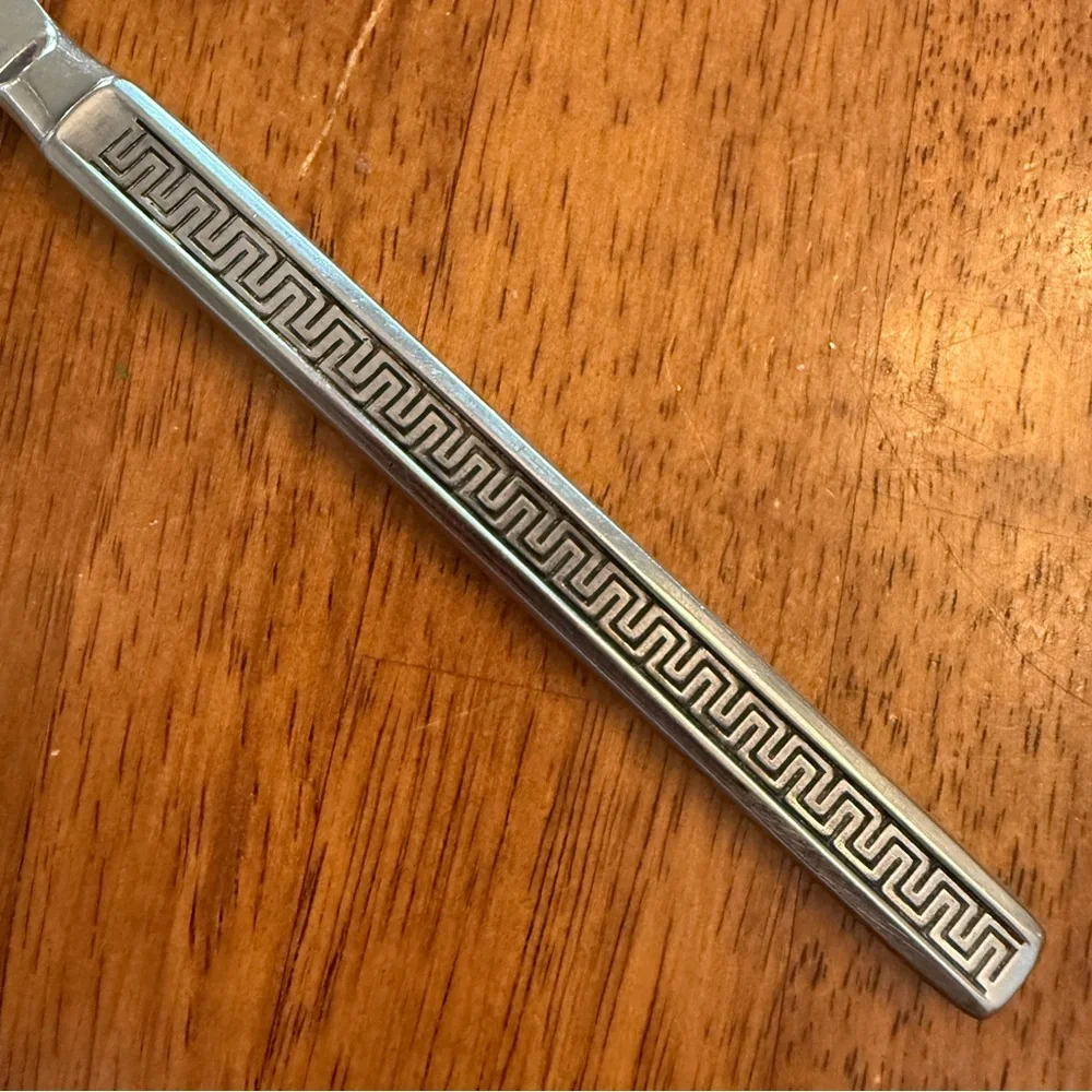 Noritake Japan Stainless Black Accent DINNER KNIFE 8” Unique‎ Art Deco Vintage